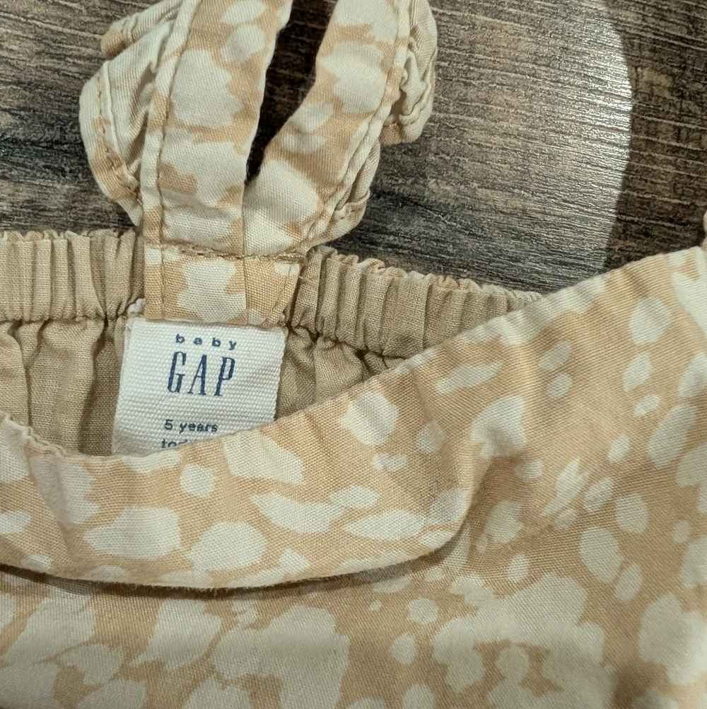 Gap 5T Ruffle Tiered Dress Neutral Cream Tan Sundress Girls